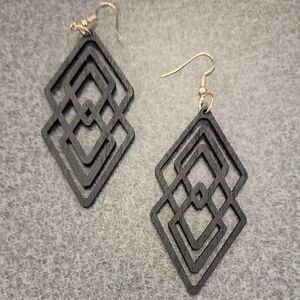 Geometric Black Earrings
